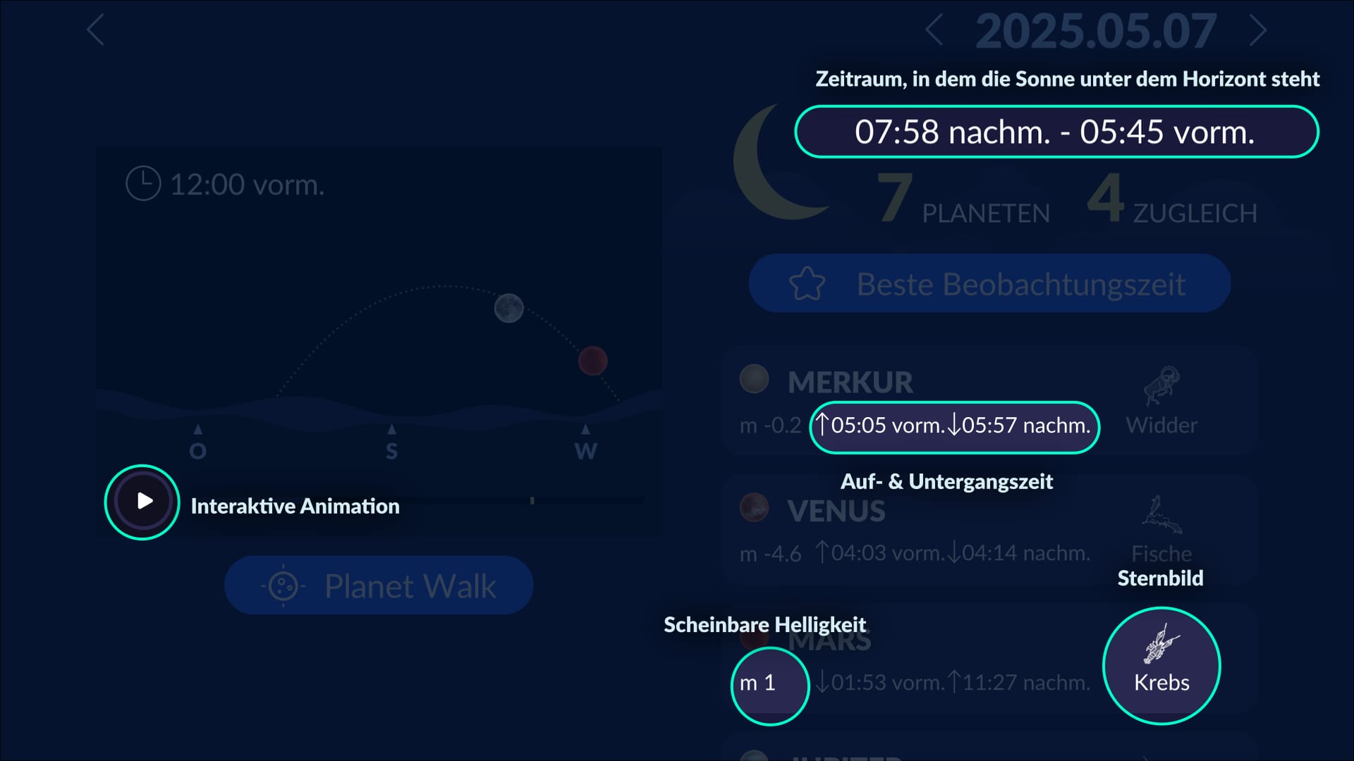 Planets section