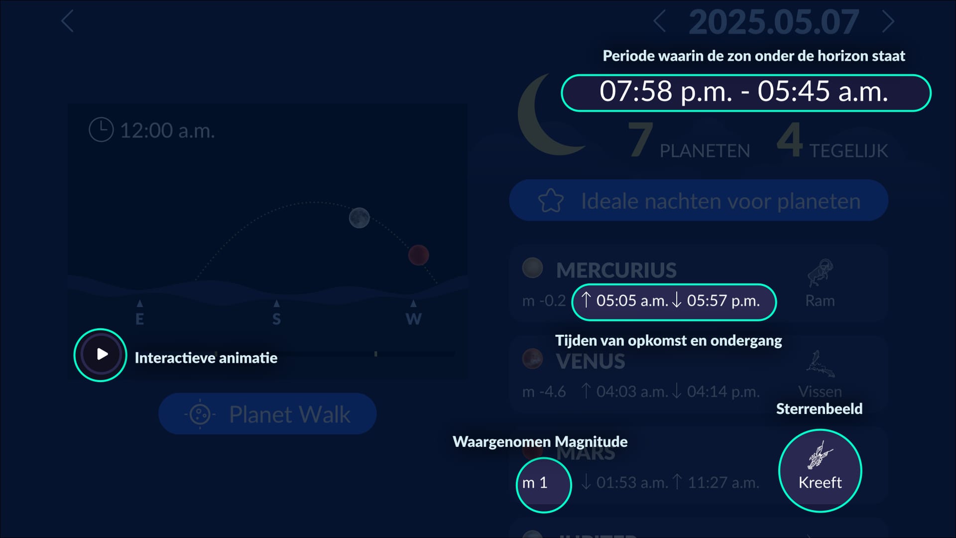 Planets section